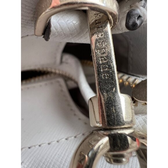 Kate Spade New York Wicker & White Leather Small Satchel Crossbody Bag - Picture 10 of 14